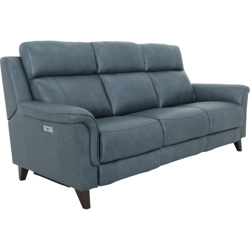 Kester Power Reclining Sofa with Power Headrests in Cashmere Ocean Top-Grain Leather